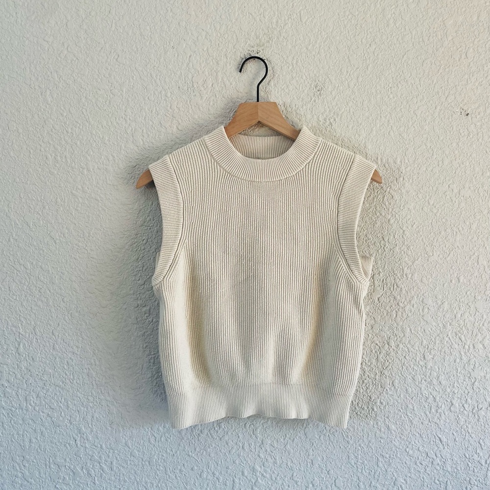 Cream Knit Sweater Top